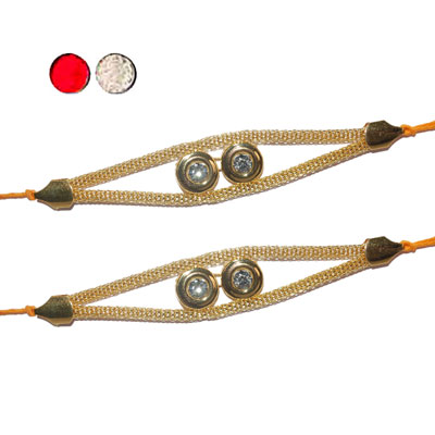 "Stone Studded Rakhi - SR-9280A -017- (2 RAKHIS) - Click here to View more details about this Product